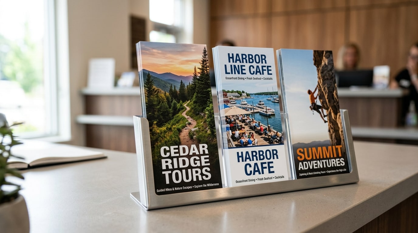 Rack cards: where the tall skinny format actually shines