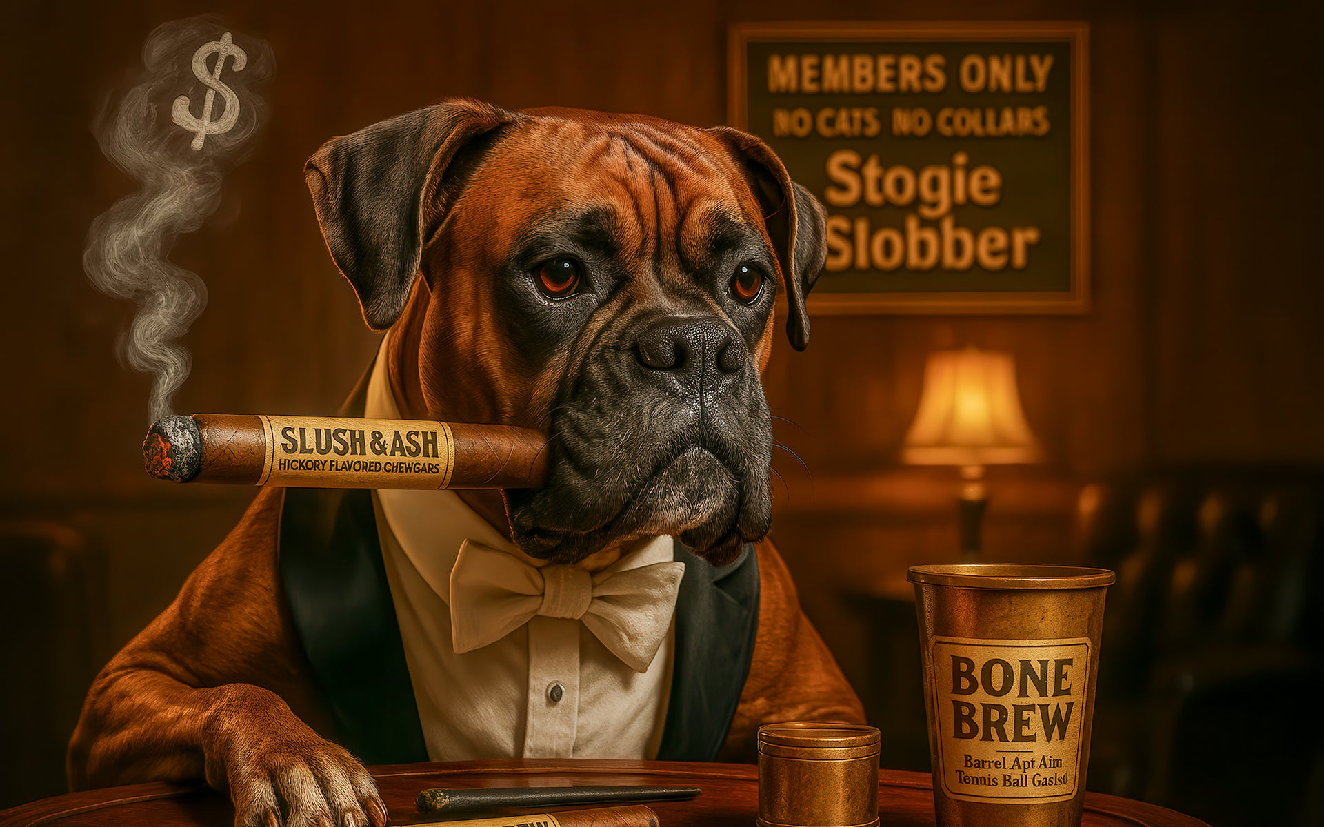 Metal print of a dog character in a casino scene