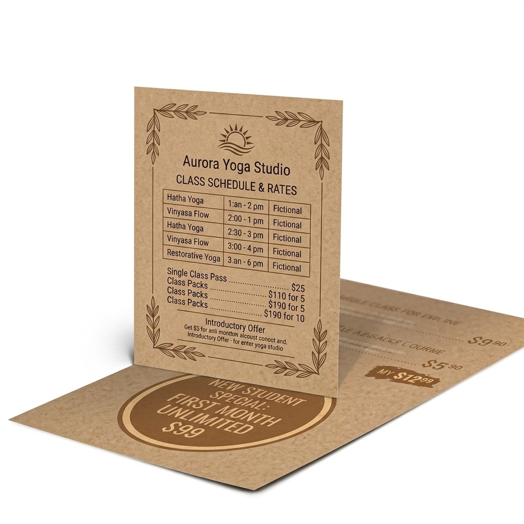 Brown Kraft Menus
